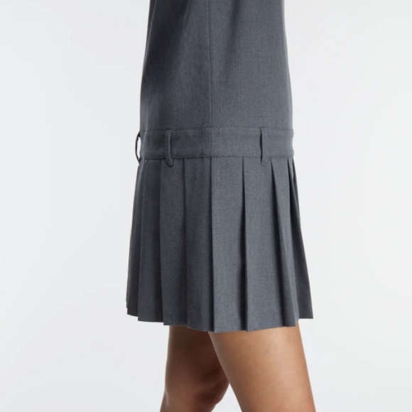 PLEATED SCOOP NECK MINI DRESS* - Picture 2 of 5